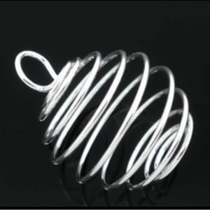 5 Pack Silver Tone Spiral Bead Cage Pendant